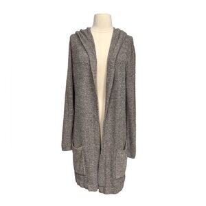Gray Barefoot Dreams Cozy Chic Lite Hooded Sweater Cardigan